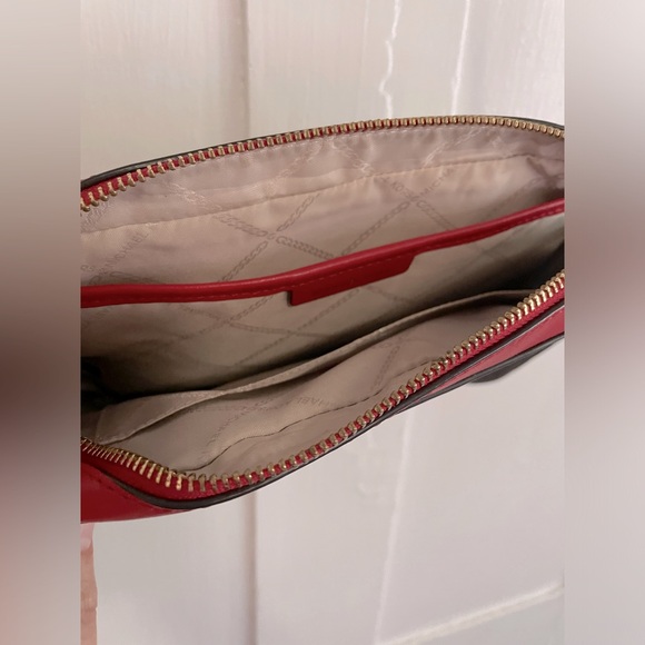 Michael Kors Jet Set Logo Stripe Crossbody Bag, Brown w/ Red Stripe, EUC! - Picture 9 of 10